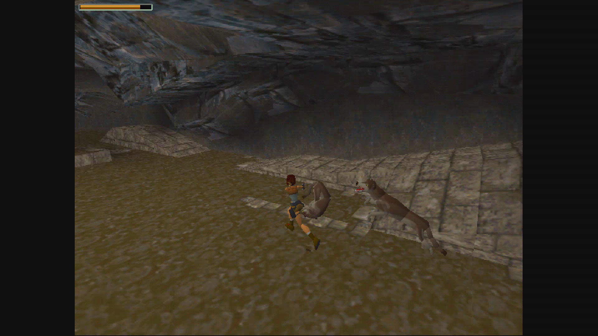 Tomb Raider Level 2 running with zSST on a KV260, captured over HDMI